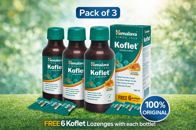 Himalaya Koflet Syrup 100ml x3  + Koflet Lozenges x6 Herbal Throat Care