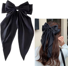 Large Black French Hair Clip, Bowknot Hair Barrette, 1 Pcs, 21*35 Cm/8.66*13.78 