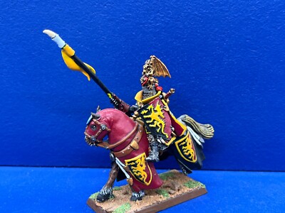 ber. Herzog / Mounted Bretonnian Lord with lance - Bretonia METALL GUT BEMALT 2