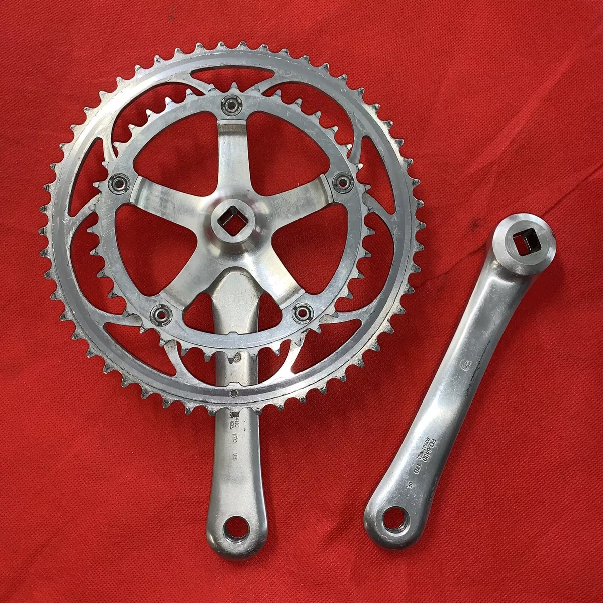 Vintage Shimano 600 Tri Color Crank Set 170 mm 130 BCD FC-6400 Bike Tri Color