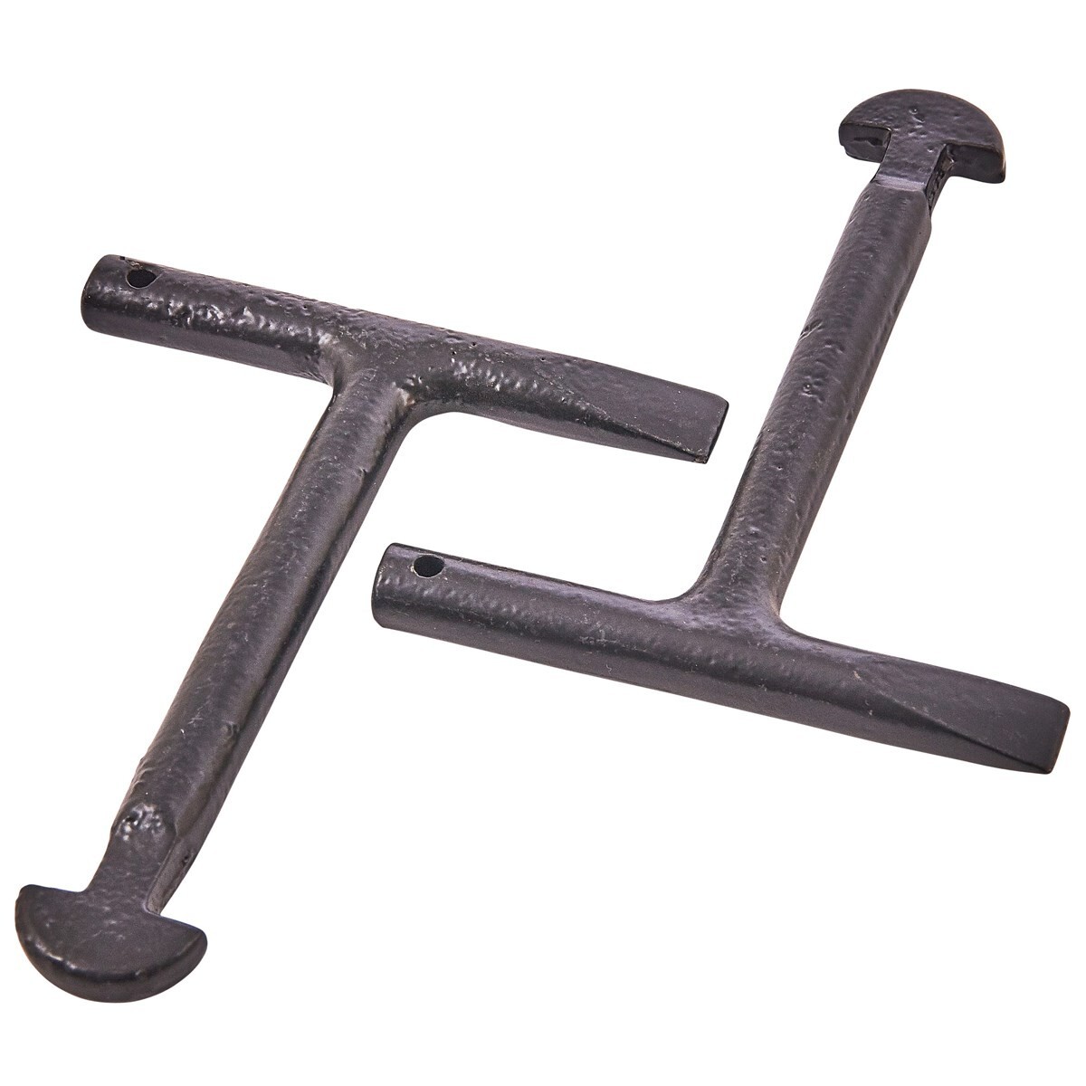 2 x Steel Manhole Lifting Keys Thandle Set Drain Cover Lid Lifter Tool