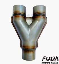 2.5" In & Out Dual Universal Stainless Steel Y Pipe Adapter Exhaust Pipe