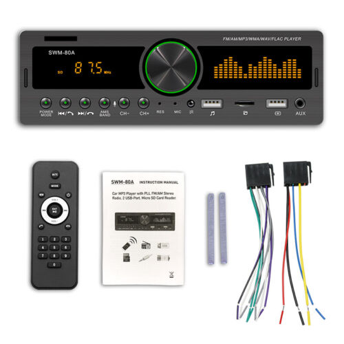 Reproductor de MP3 Bluetooth para automóvil 1Din audio estéreo en tablero radio FM/AM receptor auxiliar USB - Imagen 1 de 21