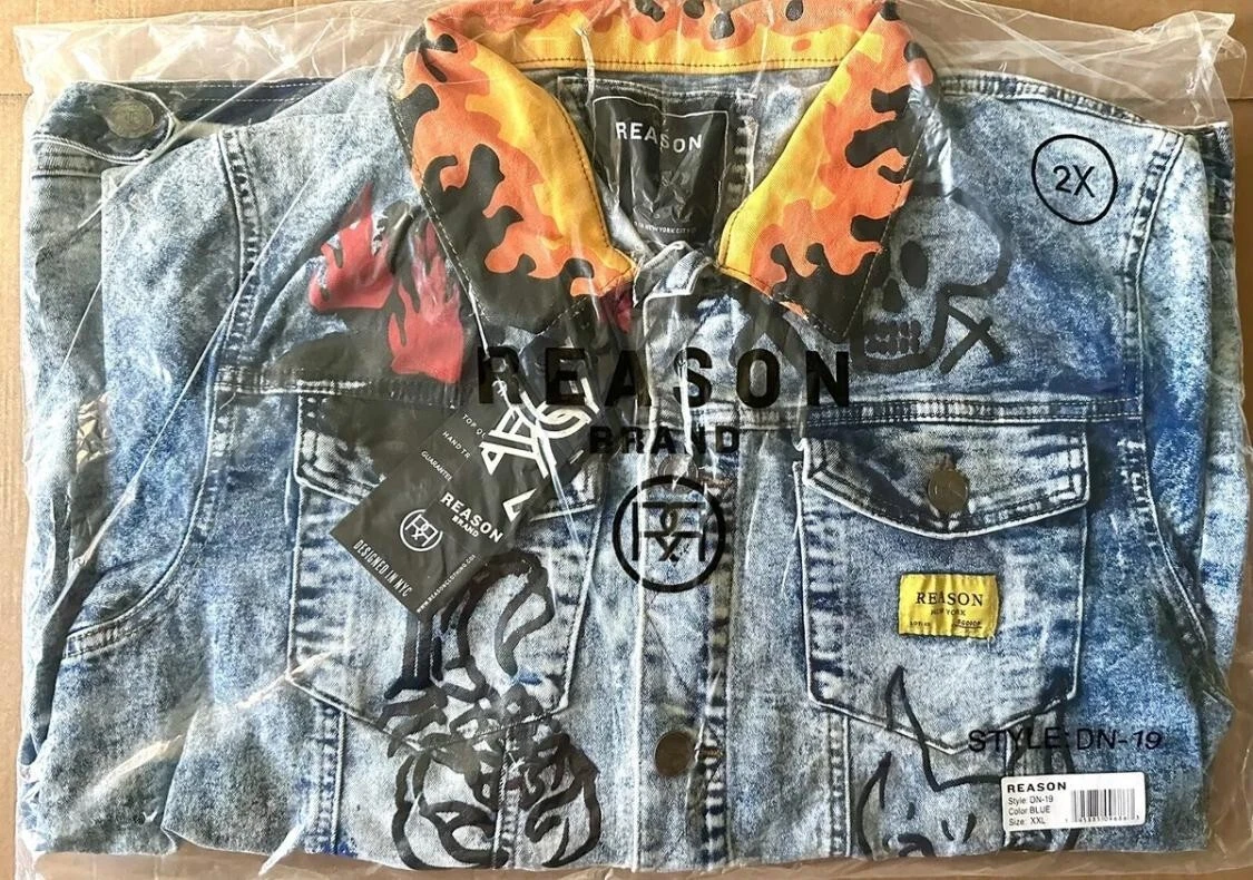 Reason Clothing XXL denim jacket new with tags