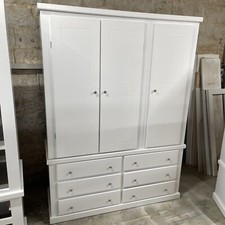 HANDMADE AYLESBURY 6 DRAWER TRIPLE WARDROBE - IN WHITE (NOT FLATPACKED)