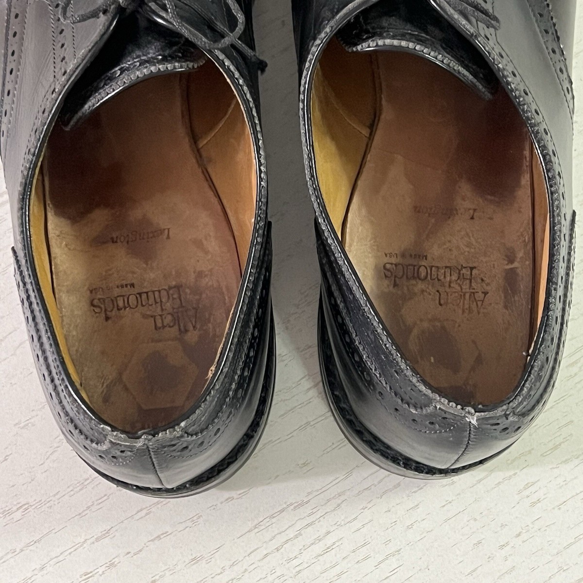 Chaussures Allen Edmonds Homme Lexington – Oxford Cuir Noir, Pointure 13B US (12 UK)