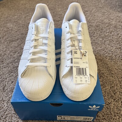 Adidas Superstar Mens Triple White Shell Toe New Sneaker NIB Retro Shoes Size 11