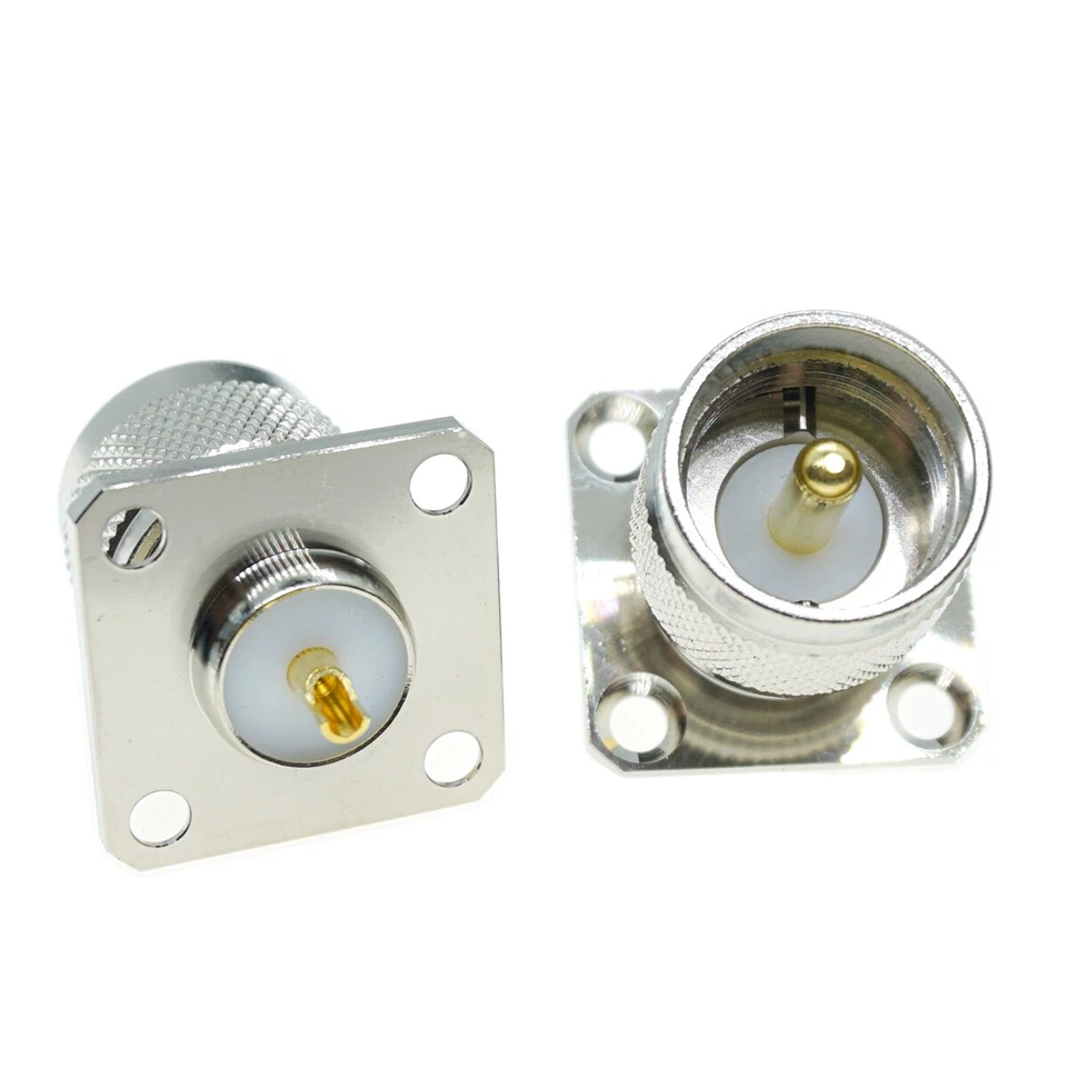 1X UHF Female SO-239 Jack Flange Mount Chassis RF Panel Connector Solder Cup - Image 2 of 4