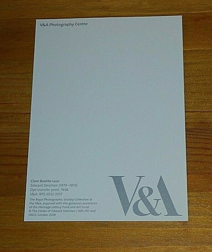 V&A PHOTOGRAPHY POSTCARD ~ CLARE BOOTHE LUCE ~ EDWARD STEICHEN ~ 1938 ~ NEW - Picture 2 of 2