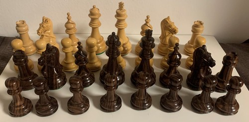 Staunton jeu d'échecs Empire pièces sculptées en palissandre et buis