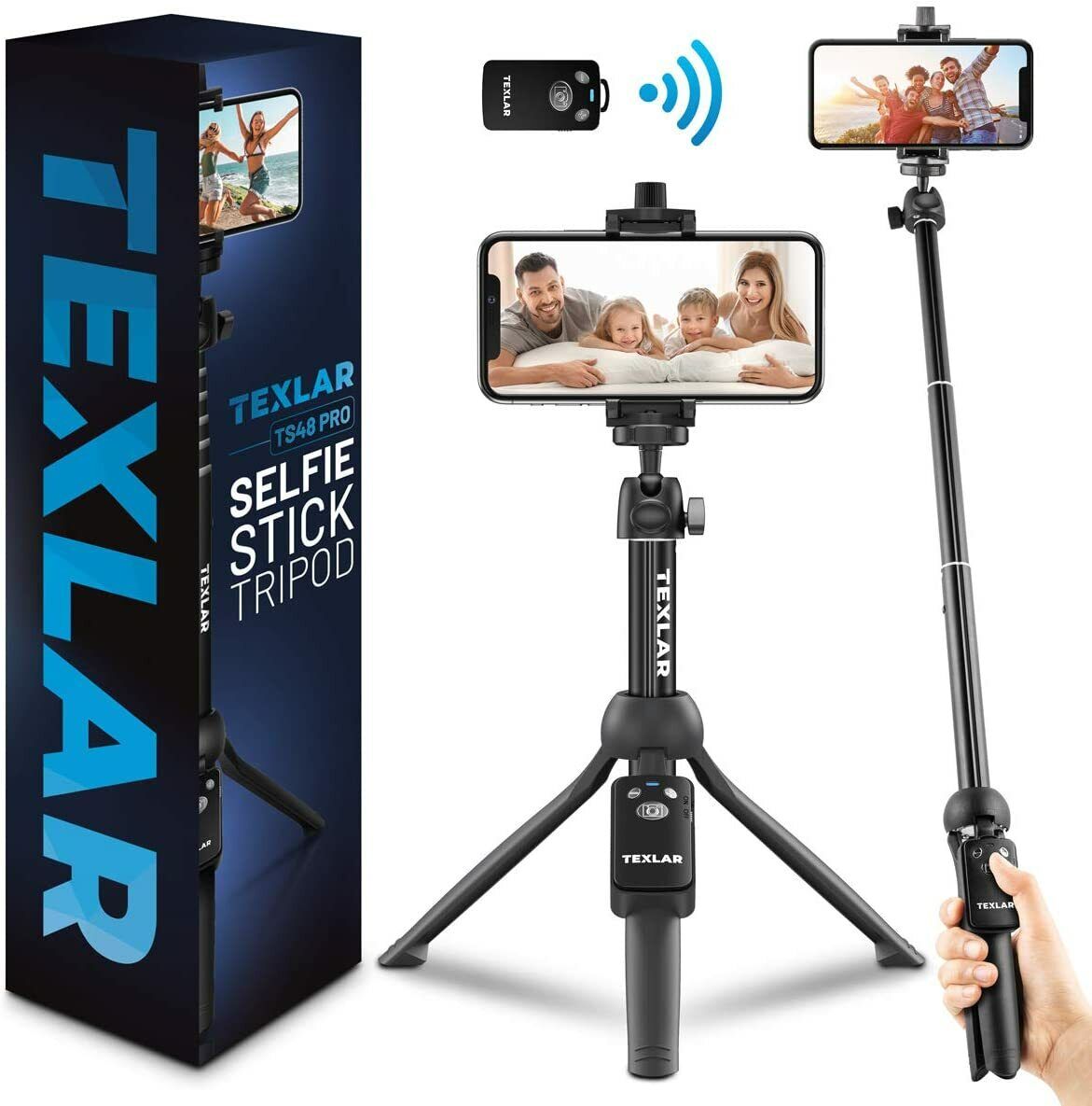 Bordenden animation Forud type Texlar Selfie Stick Tripod with Remote - for iPhone 14, 13, 12, XR, X, 8  &amp; More 858362007997 | eBay