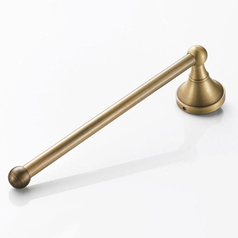 Antique Brass Wall Mounted Bathroom Towel Holder Rack Rail Bar - Image 4 of 4