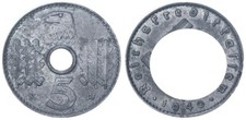 Reichskreditkassen 5 Pfennig 1940 B Nebengebiete J.618 ss-vz,kl.Rf.  118757