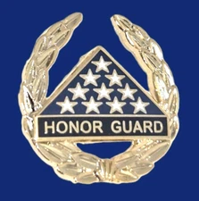 HONOR GUARD PIN: 1" Size,  18K Gold Plated, Premium Quality, Item #11
