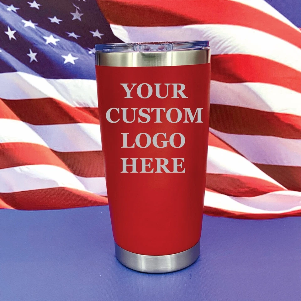 Custom Engraved 20oz Tumbler with Your Logo Or Text Travel Mug Coffee Cup Bottle - Image 4 of 4