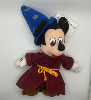 Disney Store Mickey Mouse Sorcerer Mickey 9  Bean Bag Plush w/ Tag