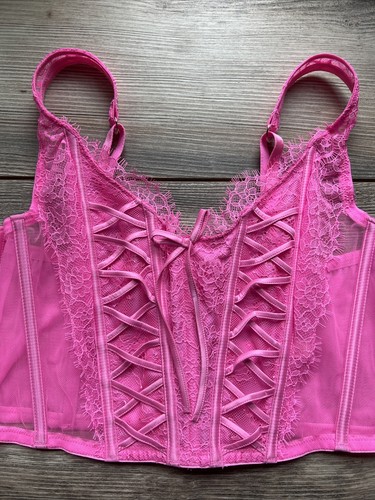 Buy NWT Victorias Secret XL Dream Angels Unlined Кружевной корсет Top Neon  Pink Peony Online at Lowest Price in Ubuy Russia. 325285111468