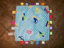 Taggies Baby Boy Security Blanket Transportation Sailboat Bike Plane Blue Lovey