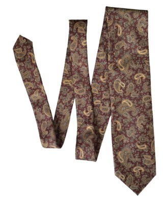 Maroon Paisley Pattern Robert Talbott Silk Neck Tie Necktie Made in Italy 55'' 3''