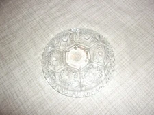 Vtg Ashtray Crystal Cut Glass Round Sawtooth Italy Made Starburst Pattern