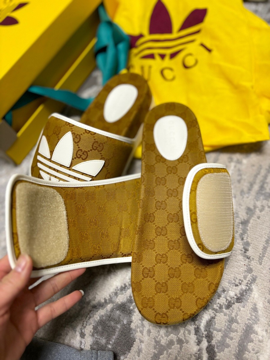 Adidas X Gucci men\'s slide sandals in Original Brown new Uk size 7 or 9 Gucci | Shoes | Adidas X Gucci Mens Slide Sandals In  main image 4