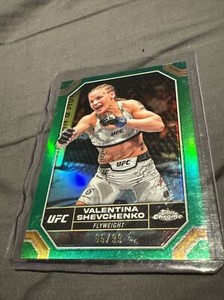 2024 TOPPS UFC CHROME VALENTINA SHEVCHENKO GREEN REFRACTOR PARALLEL /99