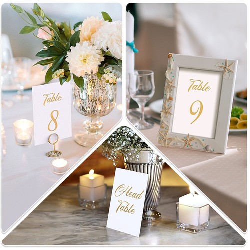 Gold Table Numbers 1-30 for Wedding Reception - Gold Foil Table Number Cards ... - Picture 7 of 8