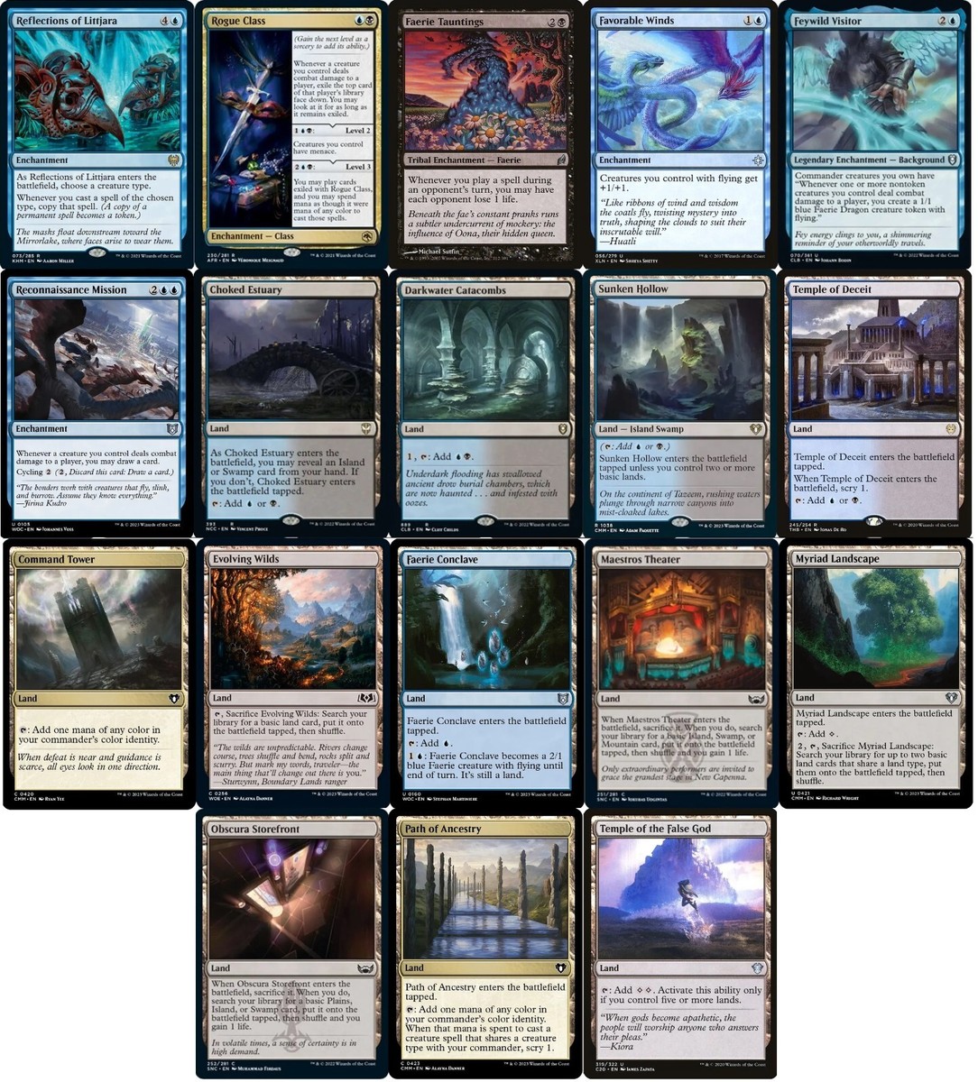 mtg faerie commander deck list Magic: The Gathering Wilds of Eldraine Commander - WOC Fae Dominion