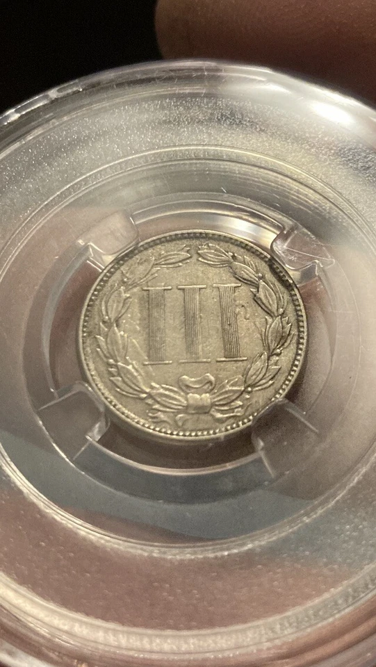 1865 3-CENT Civil War Era NICKEL — VF/AU - Image 4 of 4