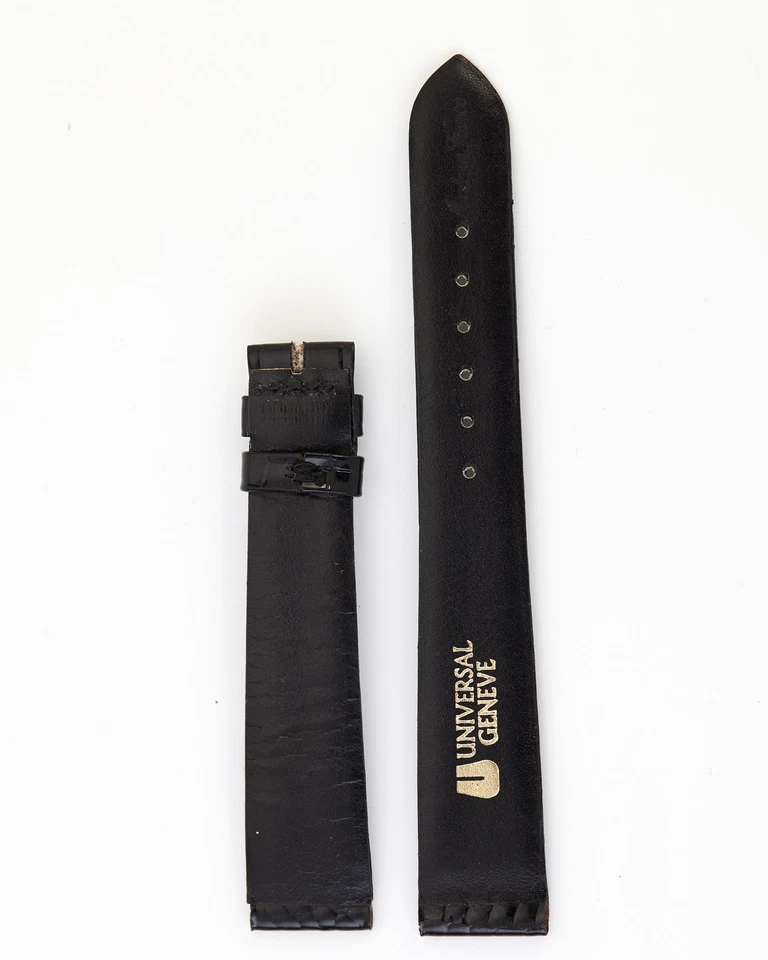 Pulseira de crocodilo preta vintage Universal Geneve 17mm x 14mm 15mm - Imagem 3 de 4