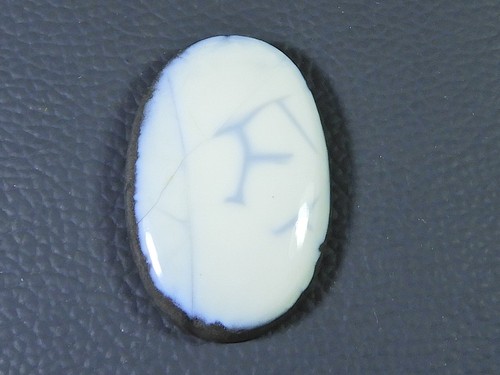 68Cts. Natural Peru Blue Opal Oval Crystal Cabochon Loose Gemstone 26X36MM R077 - Picture 3 of 9