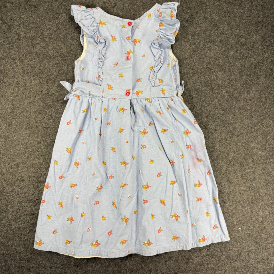 Penelope Mack Girls Dress Size 6X Blue Floral Ruffle Sleeveless Casual Cute - Image 4 of 4