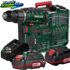 Parkside 20V Cordless Drill Driver XXL Set With 2× 2Ah Battery & Charger + More