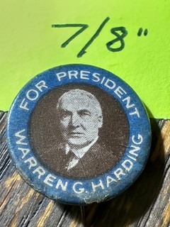 POLITICAL PINBACK BUTTON HARDING SCARCE BUTTON