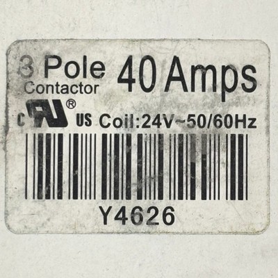 First Choice Y4626 3 Pole 40 Amp Definite Purpose Contactor 24V Coil HVAC Repair