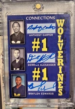Michigan TK Legacy Triple On-Card Auto #1 RECEIVERS Edwards, Carter, Alexander