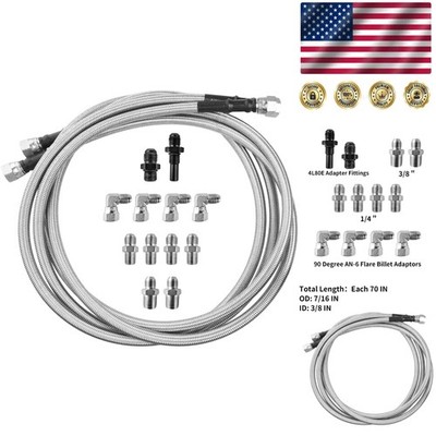 Durable 70-Inch Braided Transmission Hose - Fits GM 4L80E & Ford C4-C6 AOD