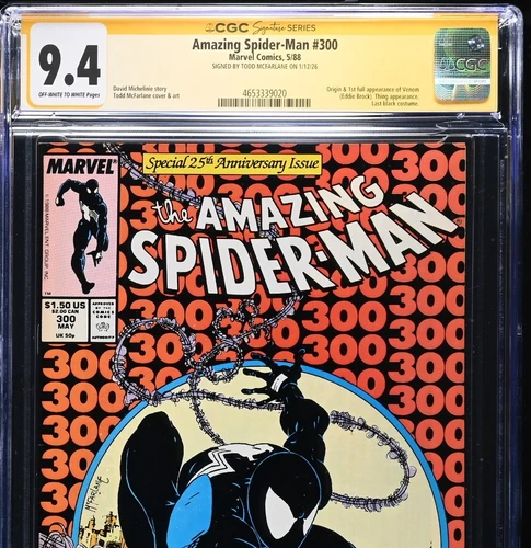 Amazing Spider-Man #300 CGC 9.4 SS Signed Todd McFarlane First Venom 1988