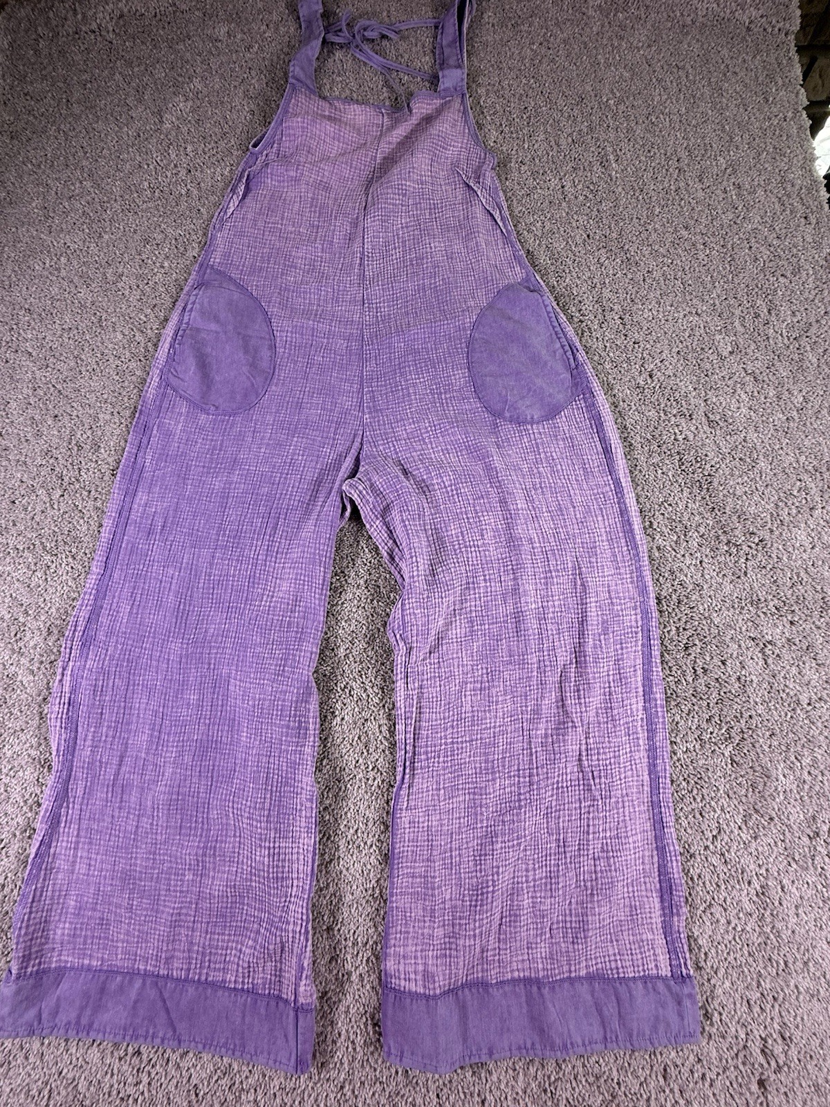 NWOT Zenana Jumpsuit Cotton Purple Size Small Cropped