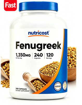Nutricost Fenugreek 1350mg 240ct Gluten-Free Supplement