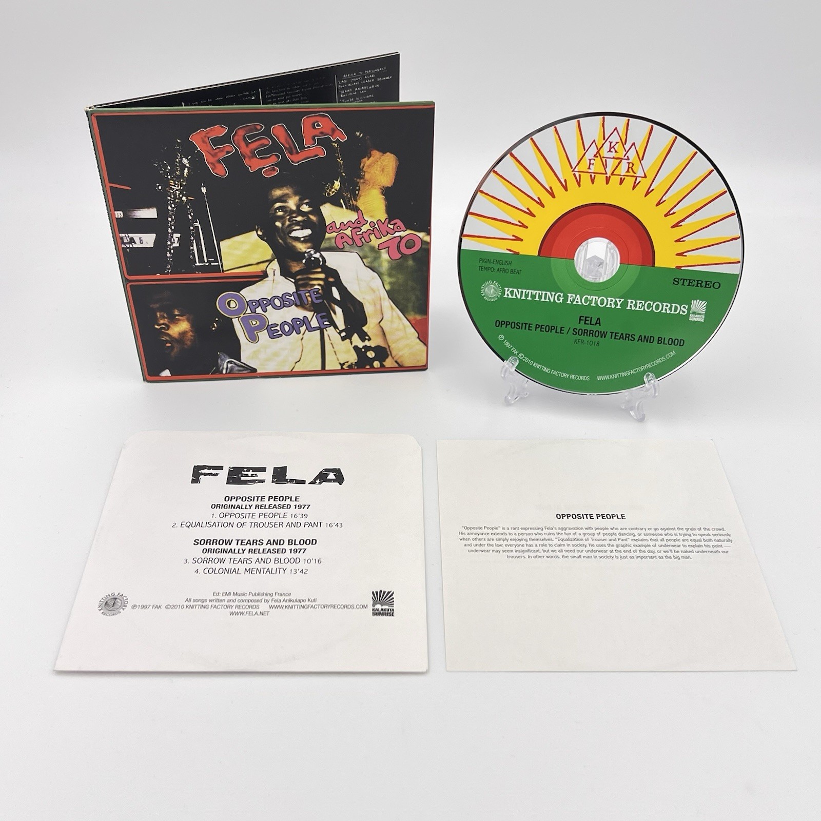Fela Kuti & Afrika 70 Opposite People/Sorrow Tears and Blood CD 1997