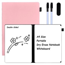 Portable White Board Dry Erase Notebook, Double Sided Folding Whiteboards wit...