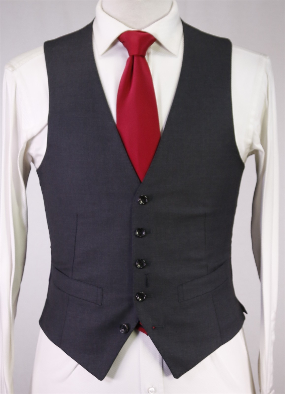 Paul Stuart Custom Recent Solid Charcoal Gray 3-P… - image 8