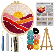 Punch Needle Kits for Adults Beginner, Tool with Punch Needle Fabric, Hoops, ...