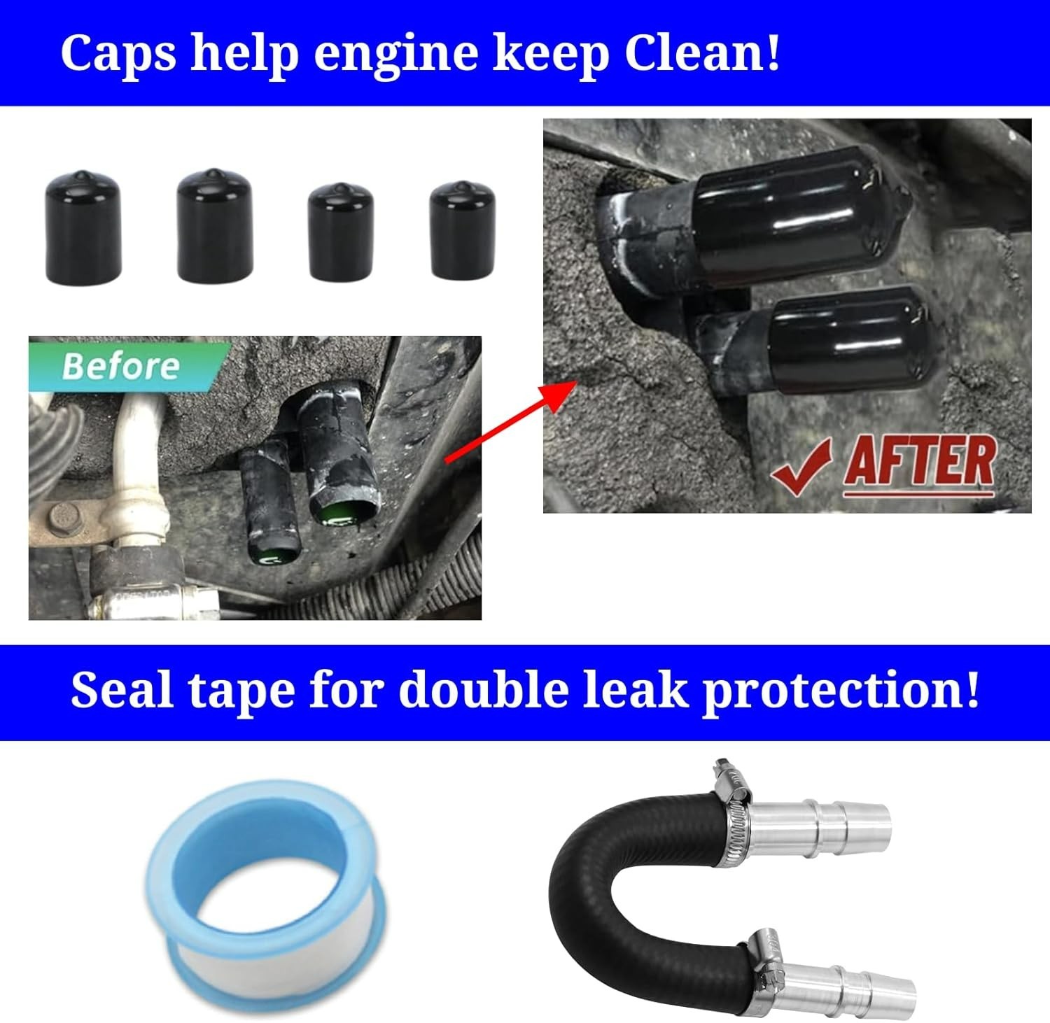 626-001 Upgrade Aluminum Engine Heater Core Bypass Kit with 5/8" 3/4" Hose Fit f