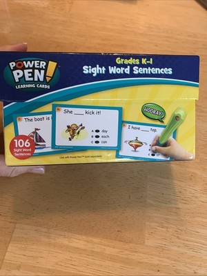 POWER PEN Sight Word Sentences Learning Cards GRADE K-1 53 Cards With Box