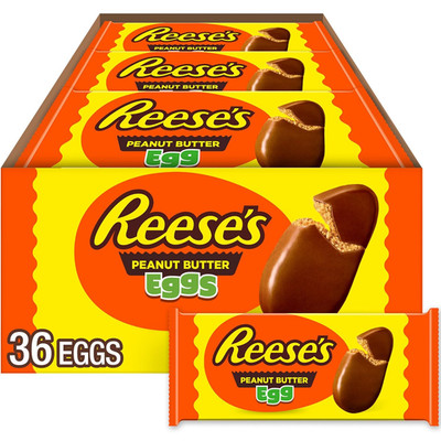 Milk Chocolate Peanut Butter Eggs, Easter Basket Easter Candy Packs, 1.2 Oz (36