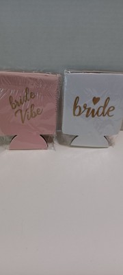 Bridal Bachelorette Bride Party Drink Coozies  9 Pink Bride Vibe 1 White Bride