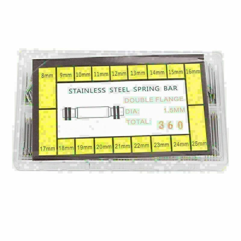 8-25mm Watch Band Spring Bars Strap Link Pins Watchmaker Repair Tools 360pcs #