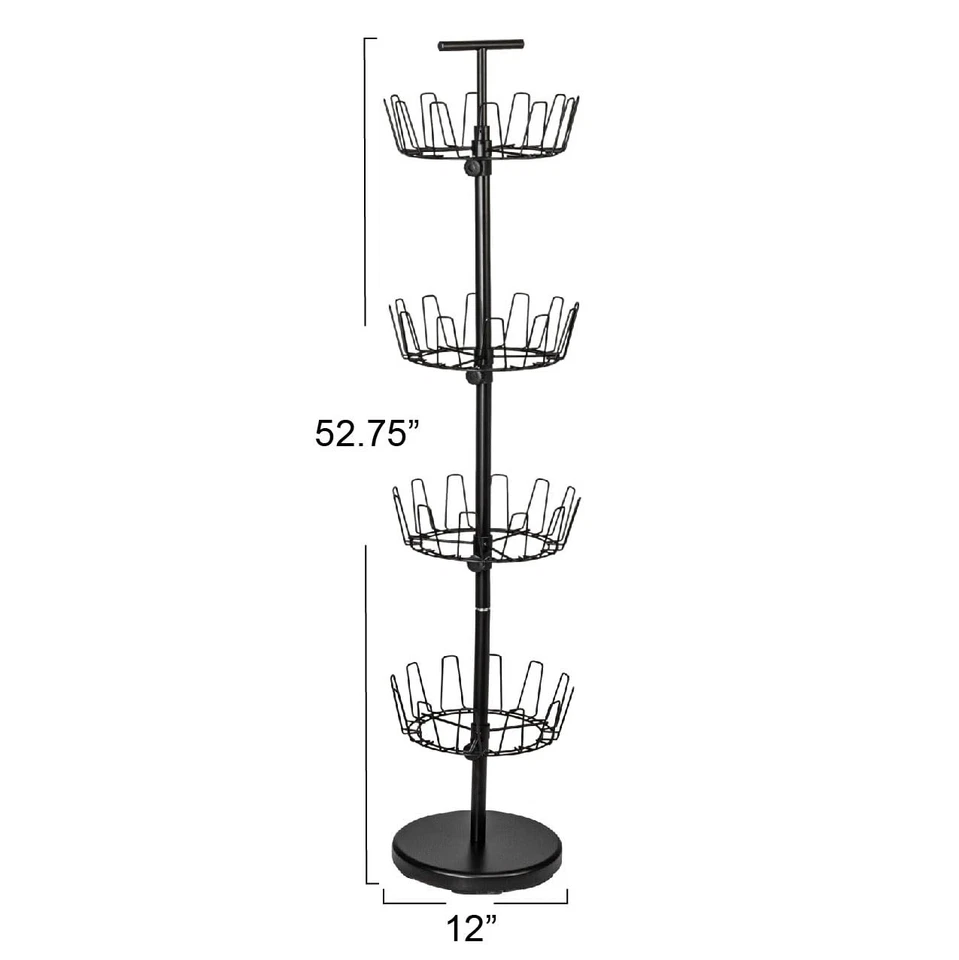 4-Tier Shoe Storage Tree Matte Black - Space-Saving Organizer for Home - Image 2 of 4